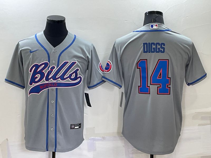 Men Buffalo Bills 14 Diggs Grey 2022 Nike Co branded NFL Jersey